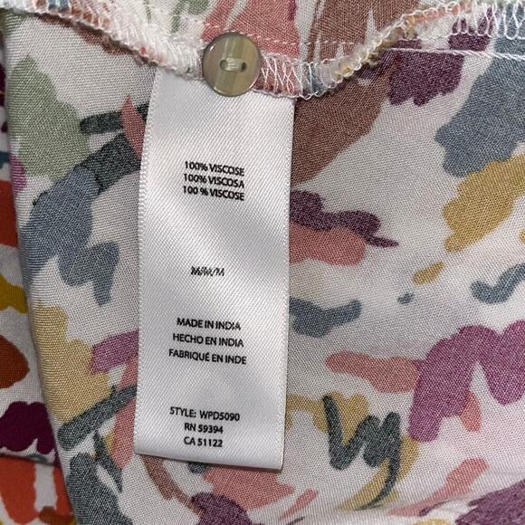 BeachLunchLounge Ruched Sleeve Wrap Midi Dress – Abstract Multi Size M (WPD5090) - Picture 8 of 10